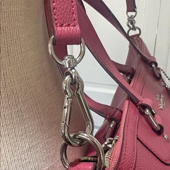 Coach fuchsia pink calf skin leather two way tote - Picture 5 of 16